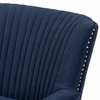 Baxton Studio Wilhelm Traditional Navy Blue Velvet Upholstered and Dark Brown Finished Wood Armchair 197-12450-ZORO